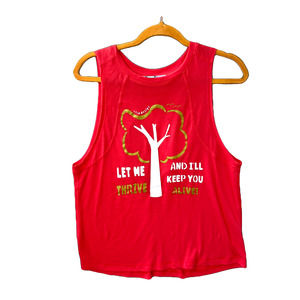 Athletic style tank in pink red with crew neck Small